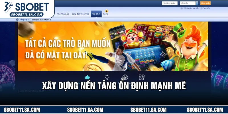 SBOBET đầu tư vào chất lượng nền tảng ổn định